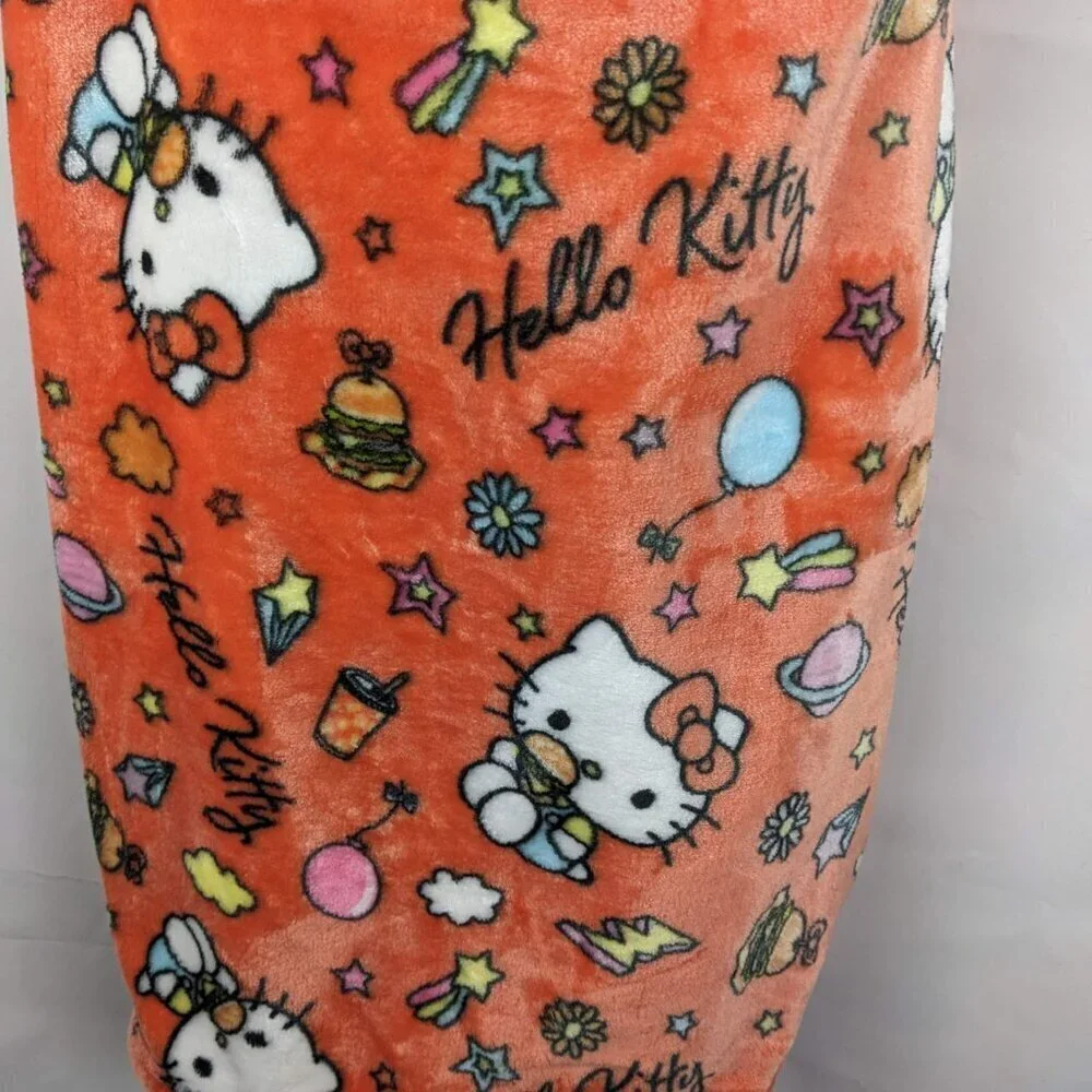 Sanrio Hello Kitty Orange Throw Blanket - Picture 5 of 5